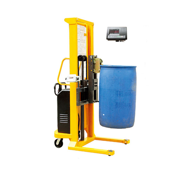 半電動稱重油桶堆高車